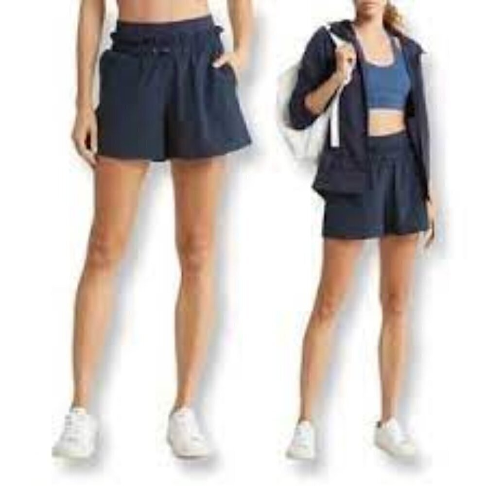 Zella Nordstrom Shirred Up All Day Navy Blue Shorts Women's size XS - NEW